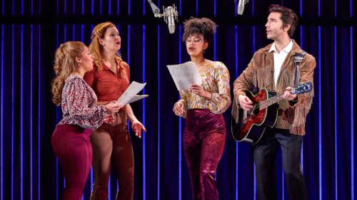 06_(from left) Deirdre Dunkin, Ellen McGihon, Thabitha Moruthane and Nick Fradiani as _Neil - Then_ in A Beautiful Noise_ The Neil Diamond Musical - Photo credit Jeremy Daniel