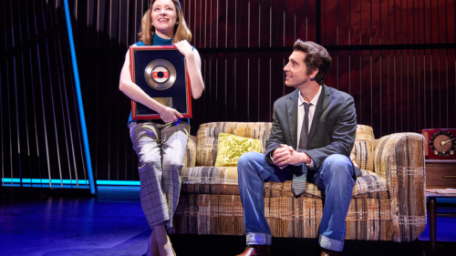 15_Tiffany Tatreau as _Jaye Posner_ and Nick Fradiani as _Neil - Then_ in A Beautiful Noise_ The Neil Diamond Musical - Photo credit Jeremy Daniel